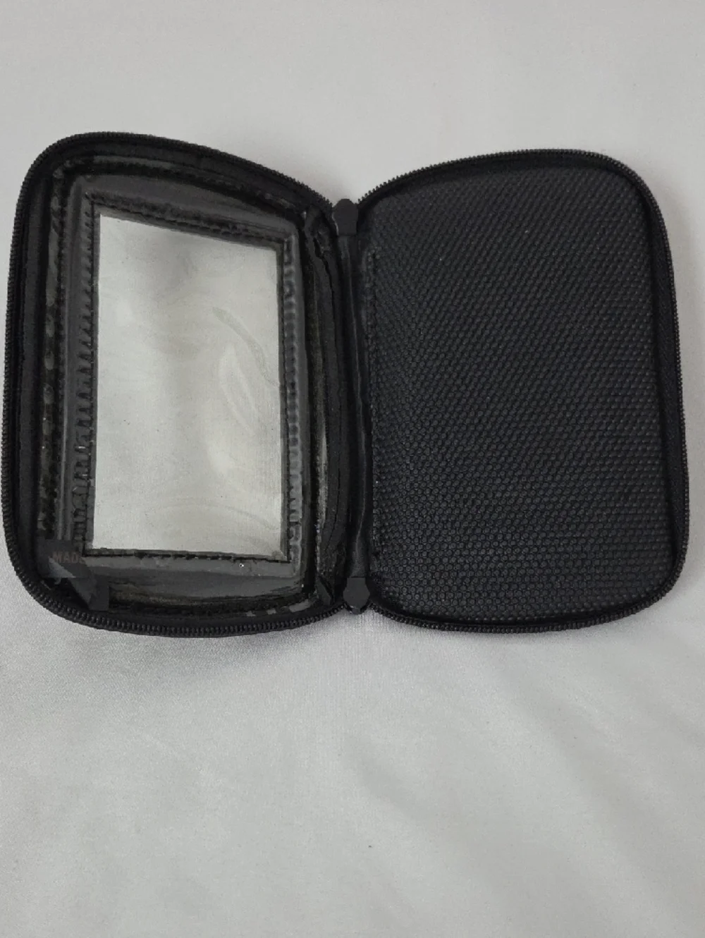 Harley-Davidson Black Zipper Phone Pouch with Clear Touch Window Magnetic Back